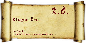 Kluger Örs névjegykártya